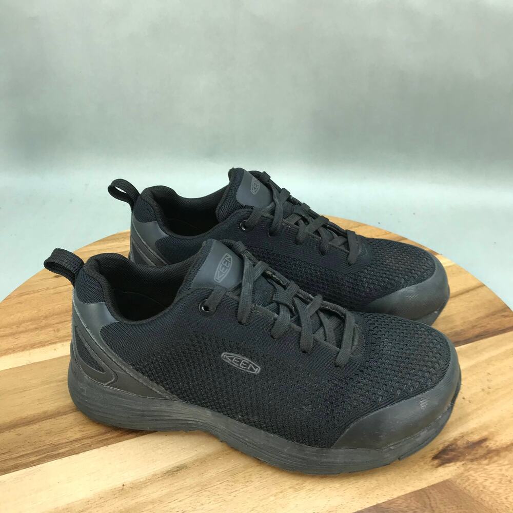 Keen Utility Sparta Aluminum Toe Work Shoes Women 6.5 Wide Black Lace Up Low Top